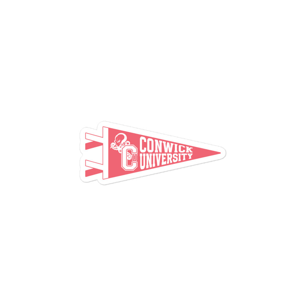 Conwick U Pennant Flag Sticker (Pink)