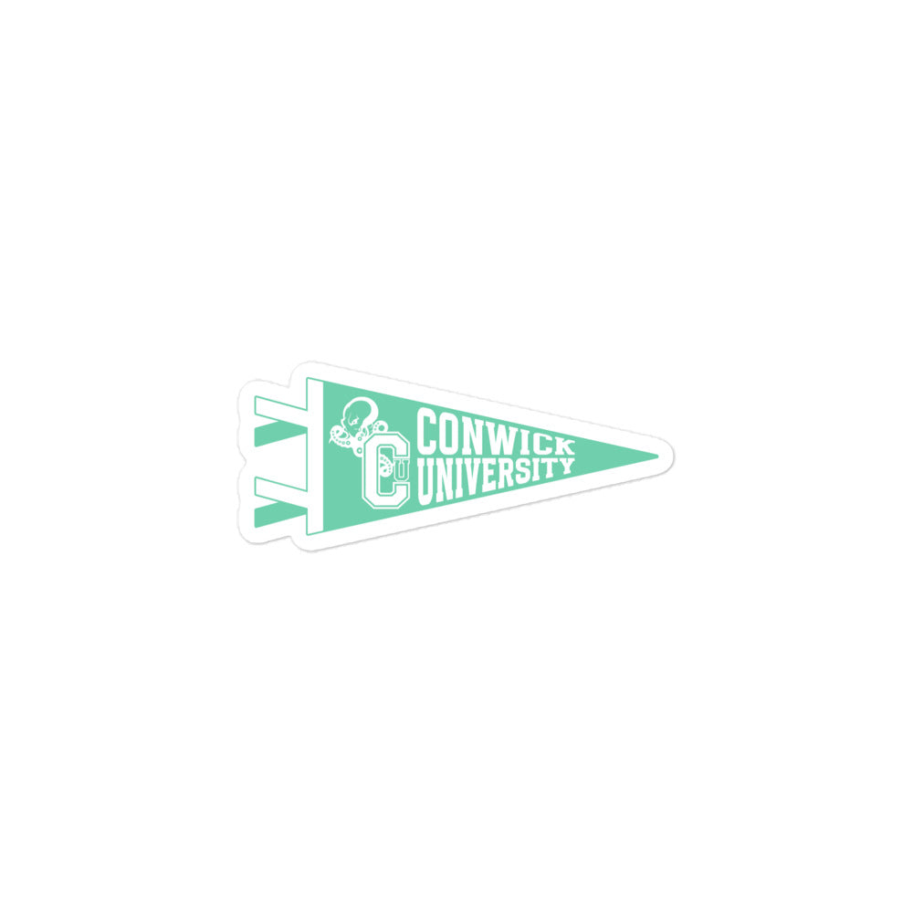 Conwick U Pennant Flag Sticker (Green)