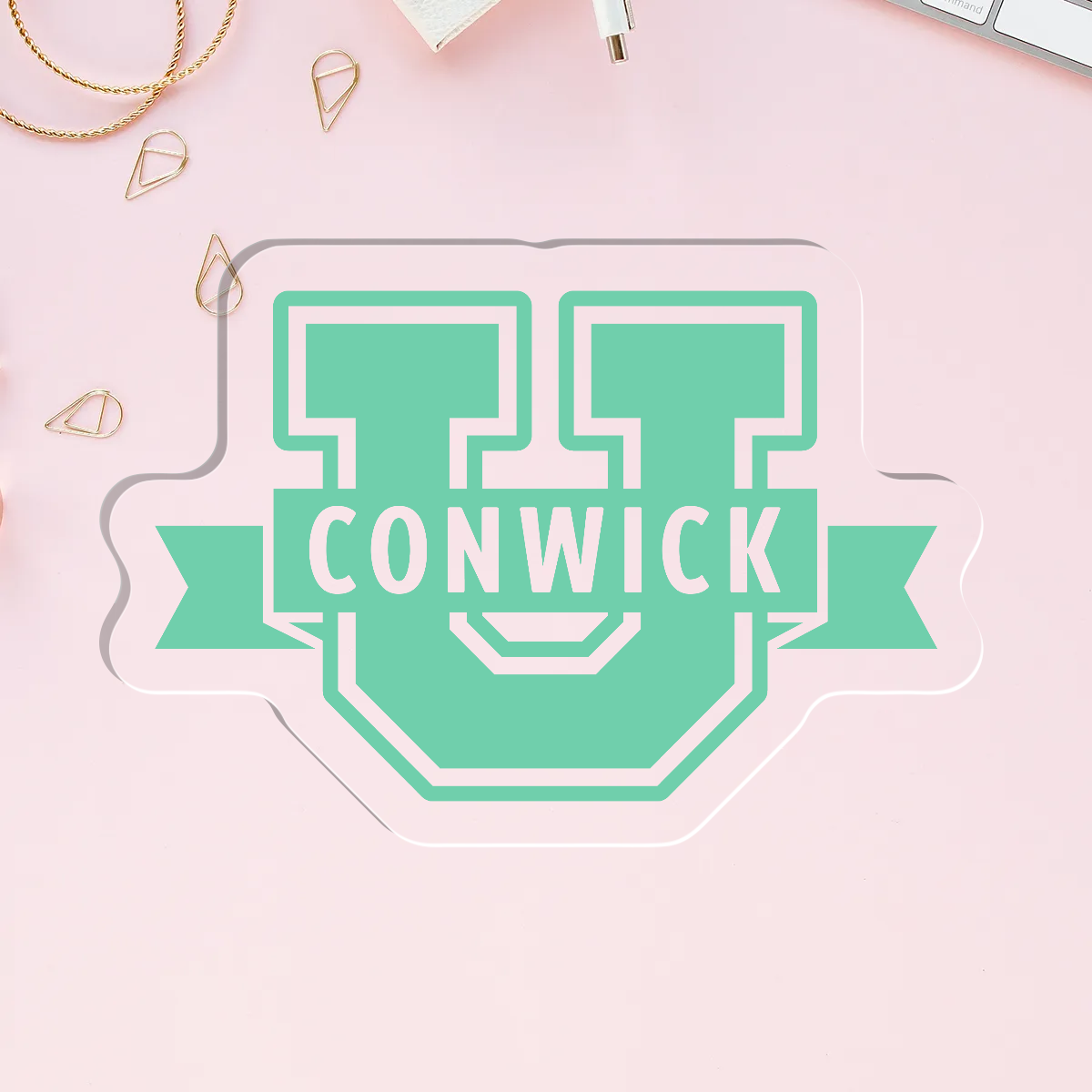 Conwick U Logo Acrylic Pin (Green)