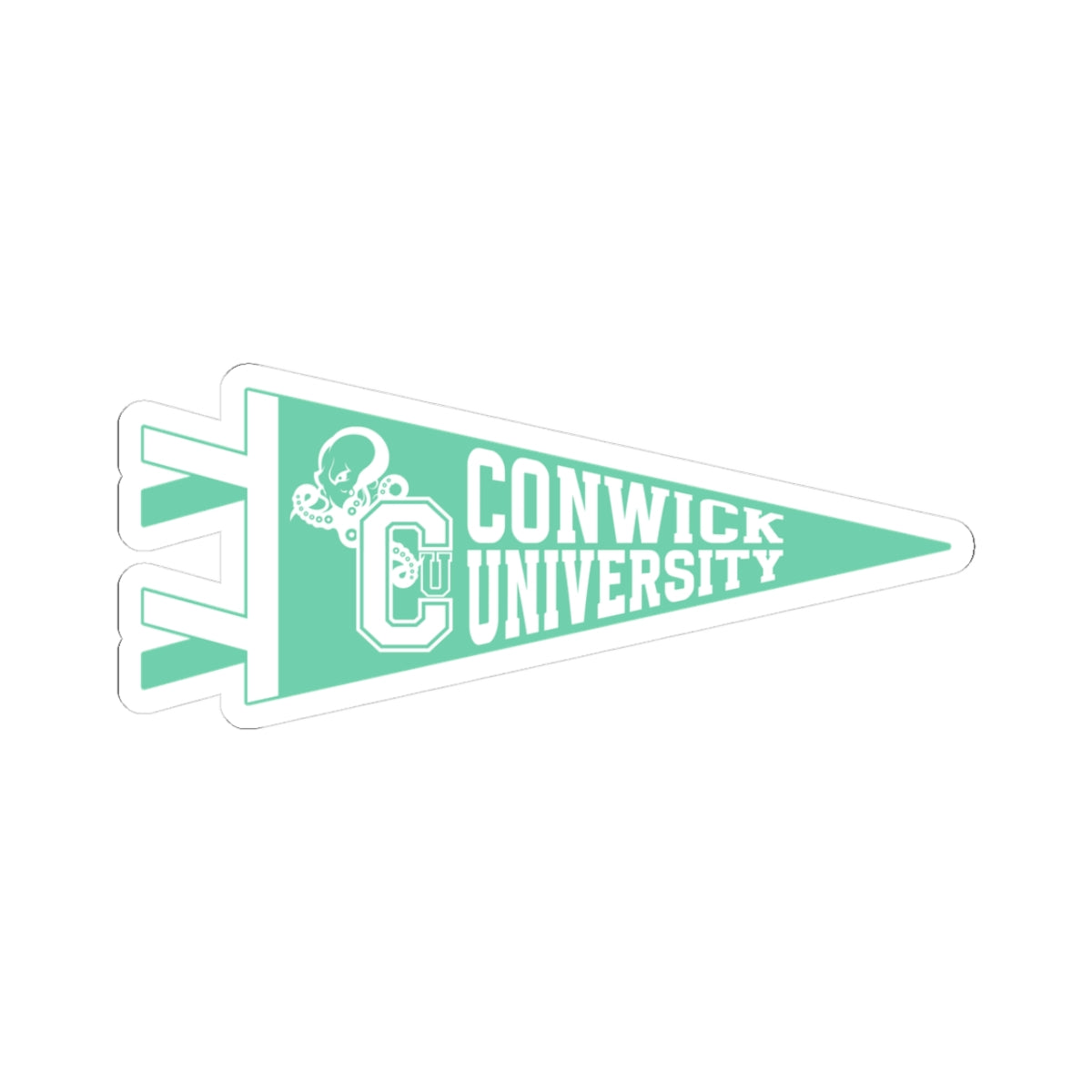 Conwick U Pennant Flag Sticker (Green)
