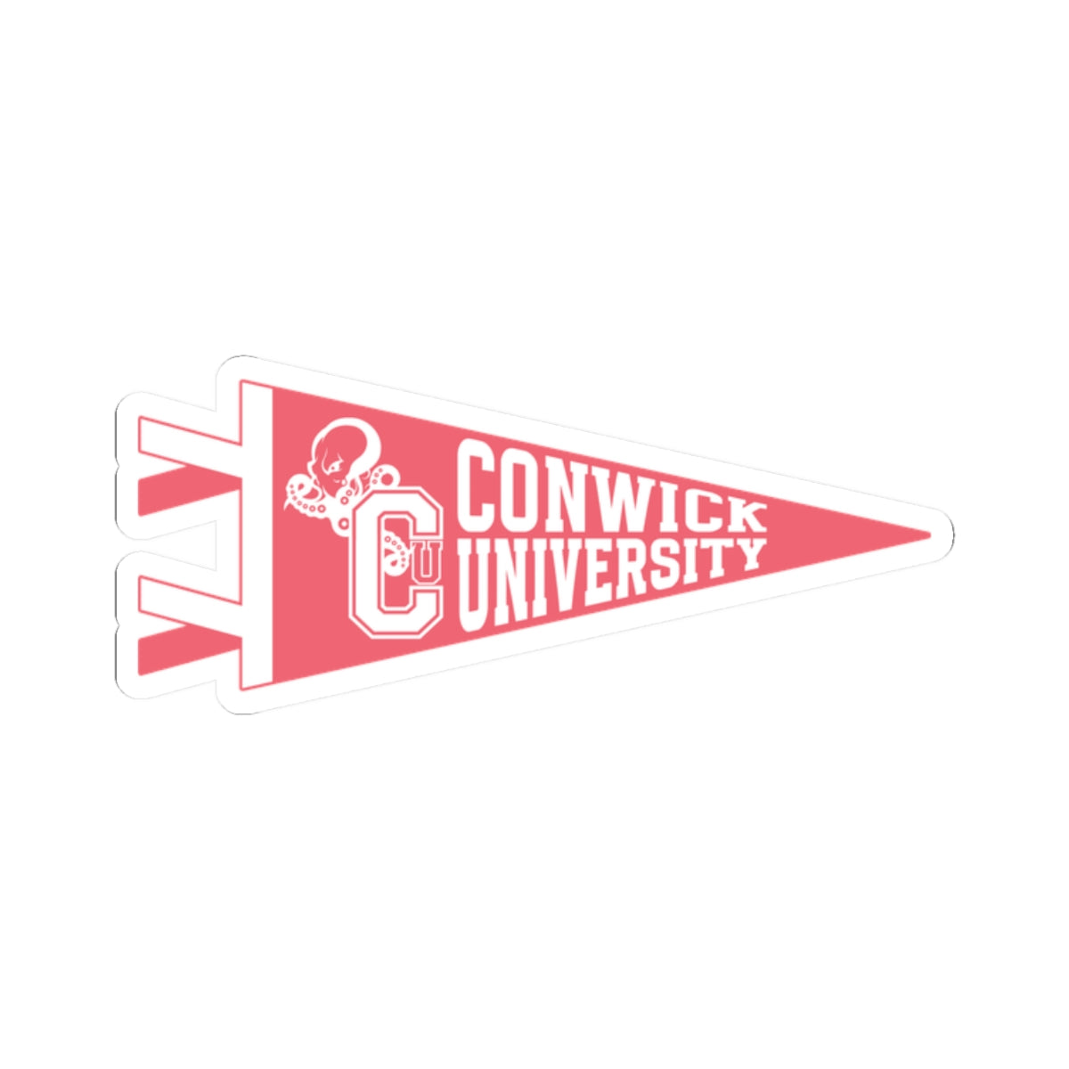 Conwick U Pennant Flag Sticker (Pink)