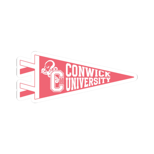 Conwick U Pennant Flag Sticker (Pink)
