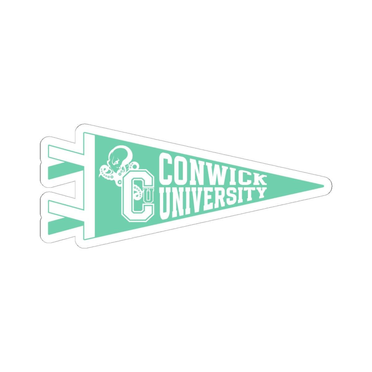 Conwick U Pennant Flag Sticker (Green)