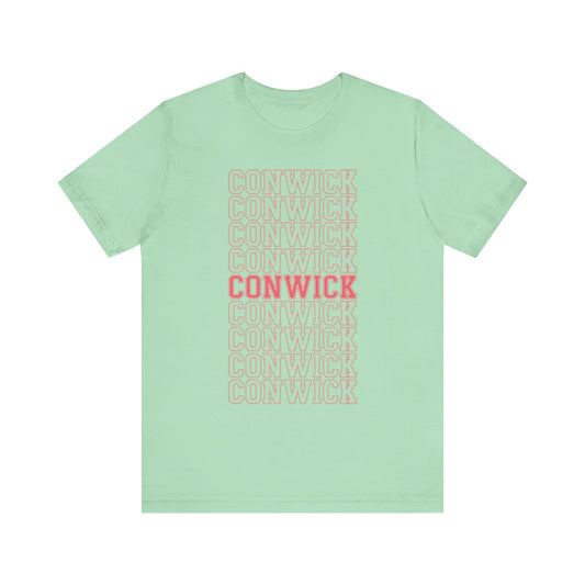 Conwick University Unisex T-Shirt (Pink Lettering)
