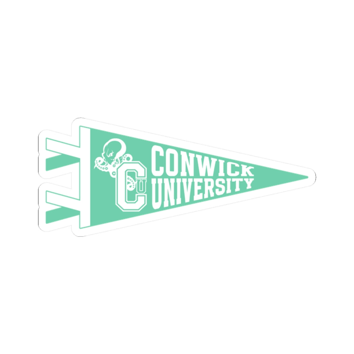Conwick U Pennant Flag Sticker (Green)