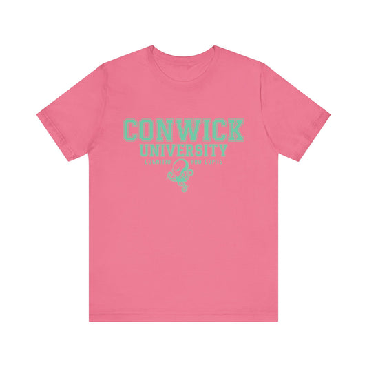 Conwick University Unisex T-Shirt (Green Lettering)
