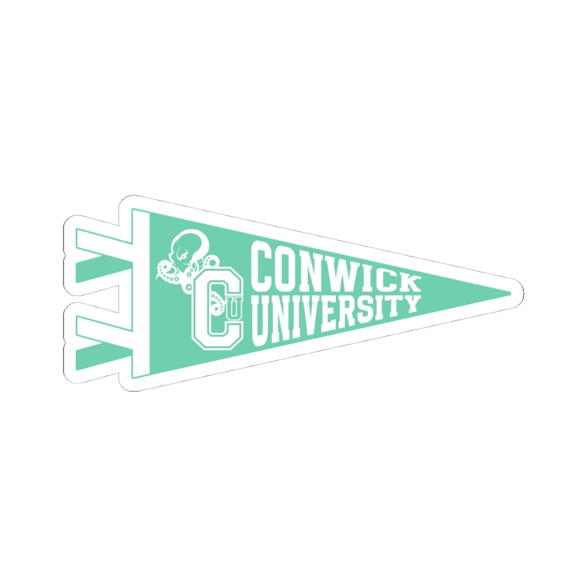 Conwick U Pennant Flag Sticker (Green)