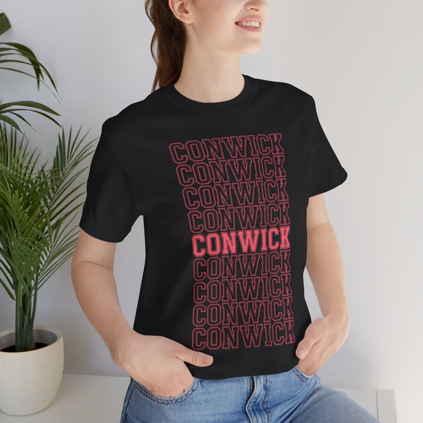 Conwick University Unisex T-Shirt (Pink Lettering)