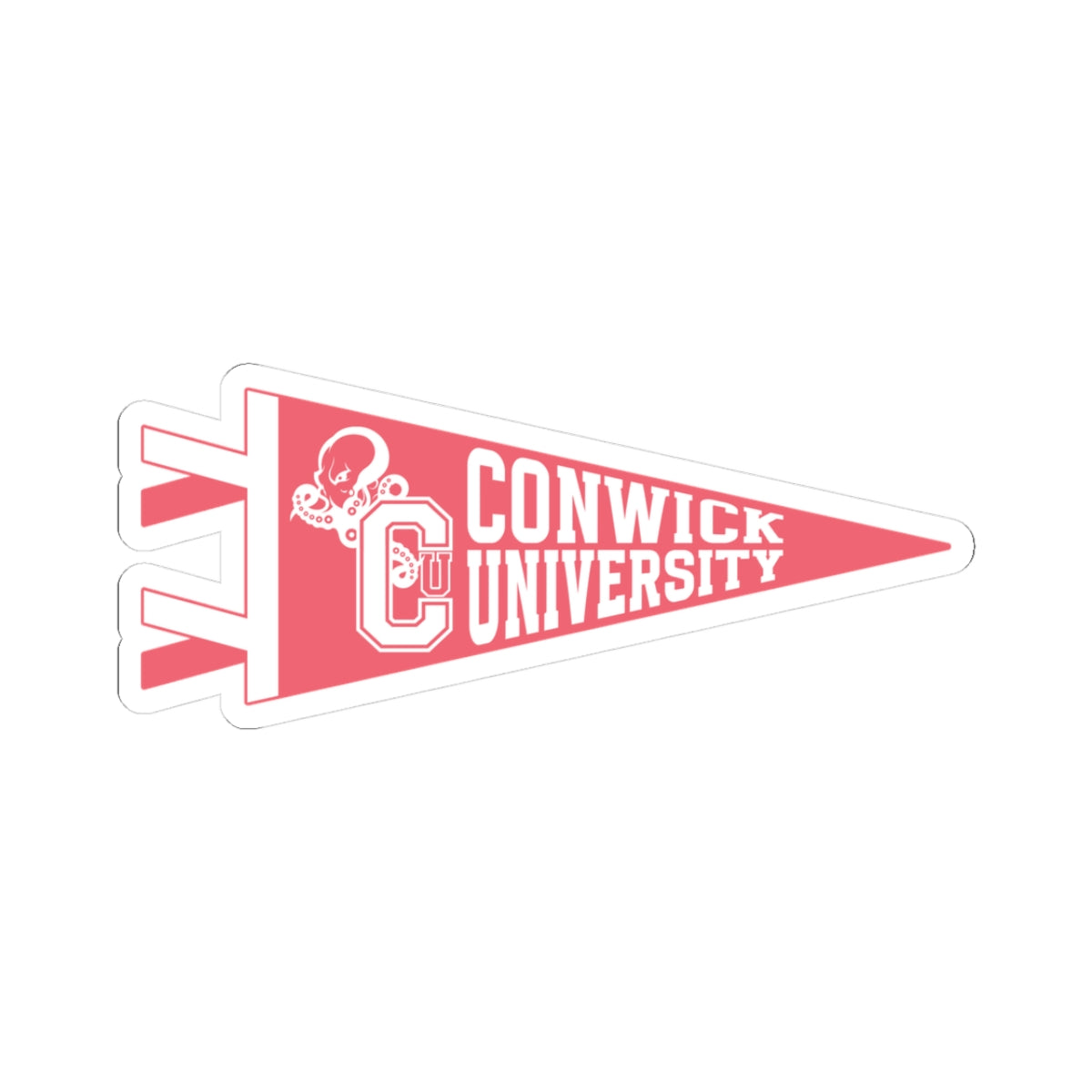 Conwick U Pennant Flag Sticker (Pink)