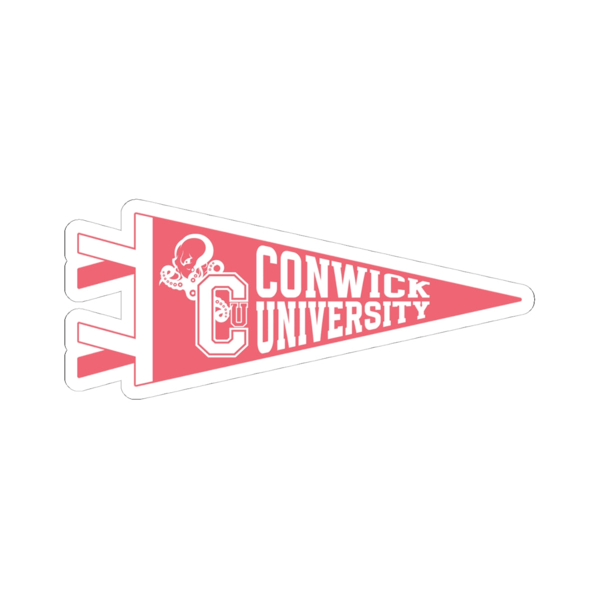 Conwick U Pennant Flag Sticker (Pink)