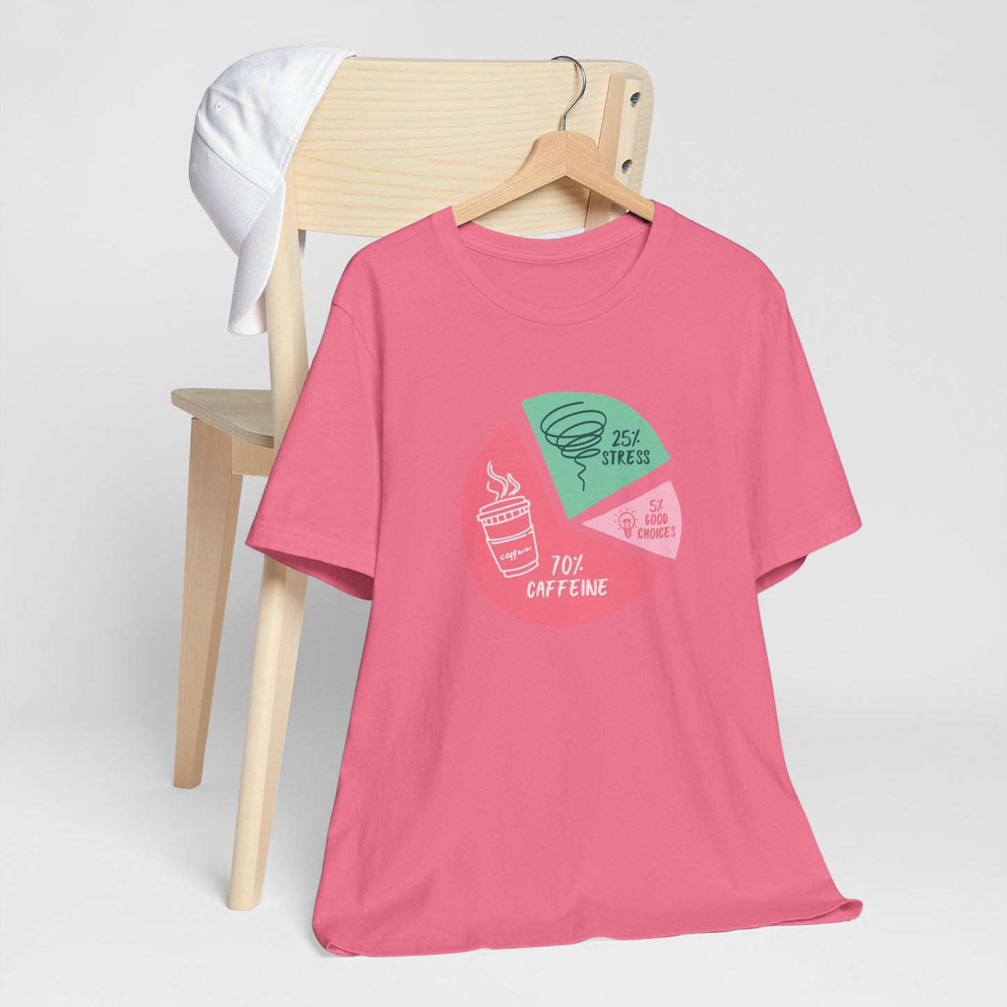 70% Caffeine, 25% Stress, 5% Good Choices Unisex T-Shirt
