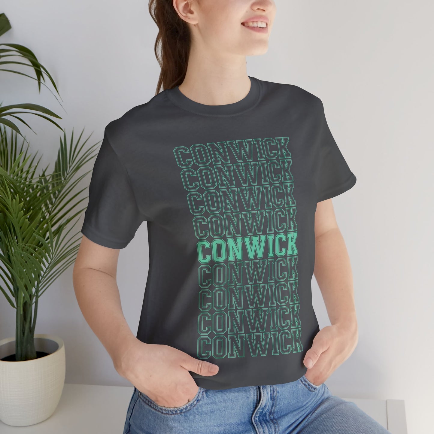 Conwick University Unisex T-Shirt (Green Lettering)