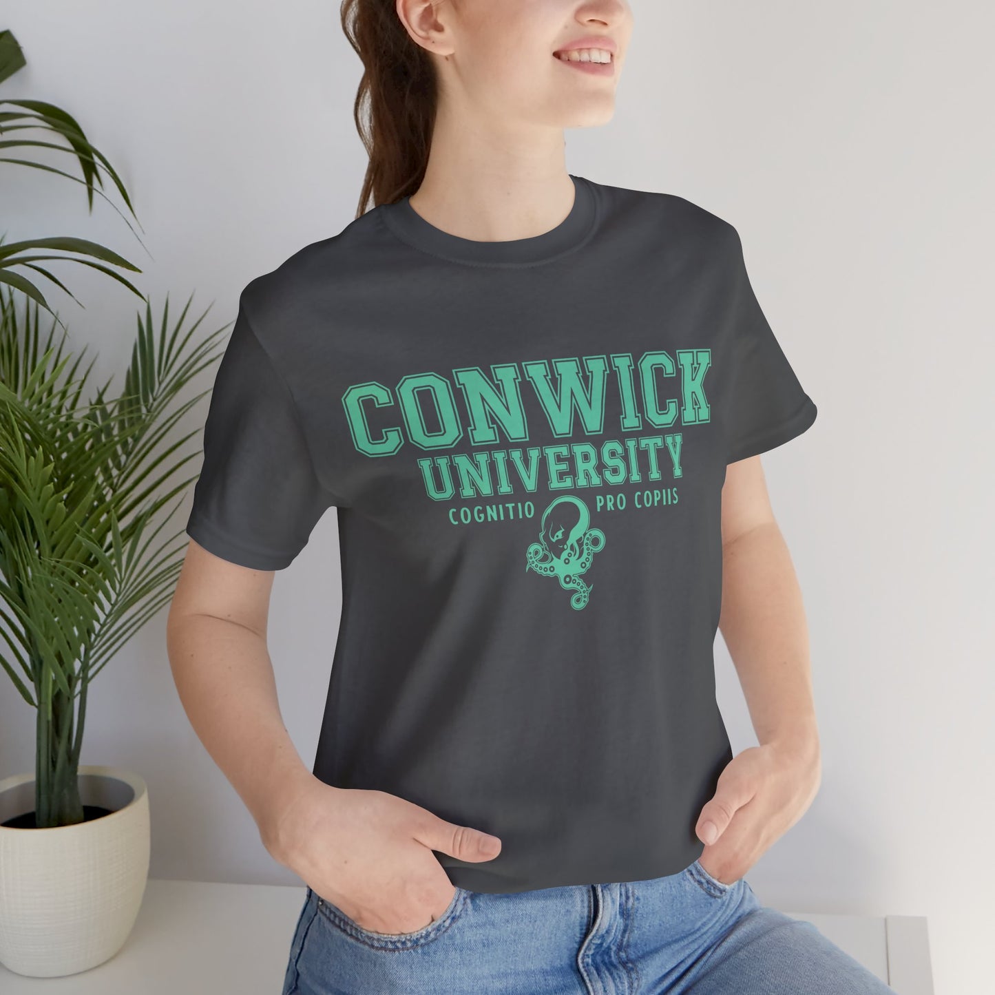 Conwick University Unisex T-Shirt (Green Lettering)