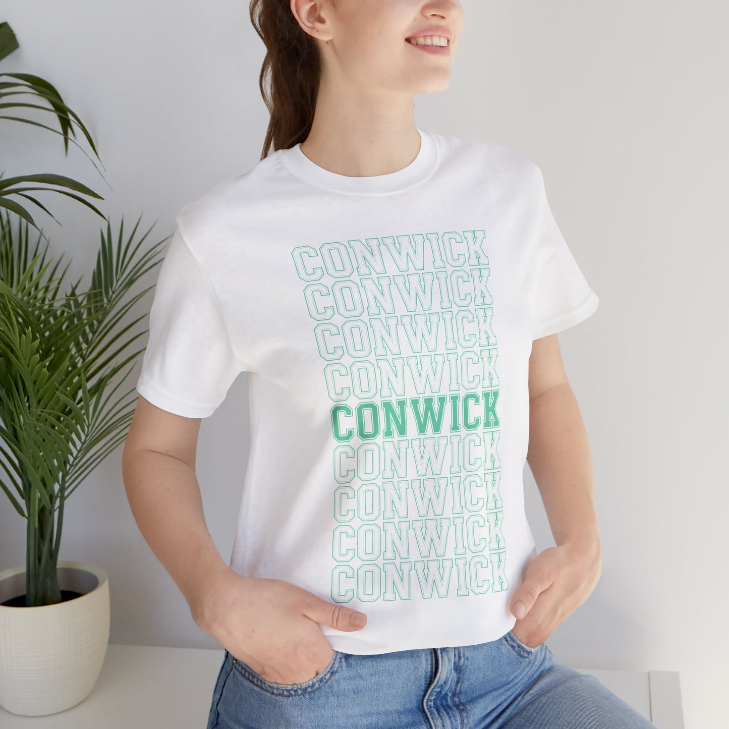Conwick University Unisex T-Shirt (Green Lettering)