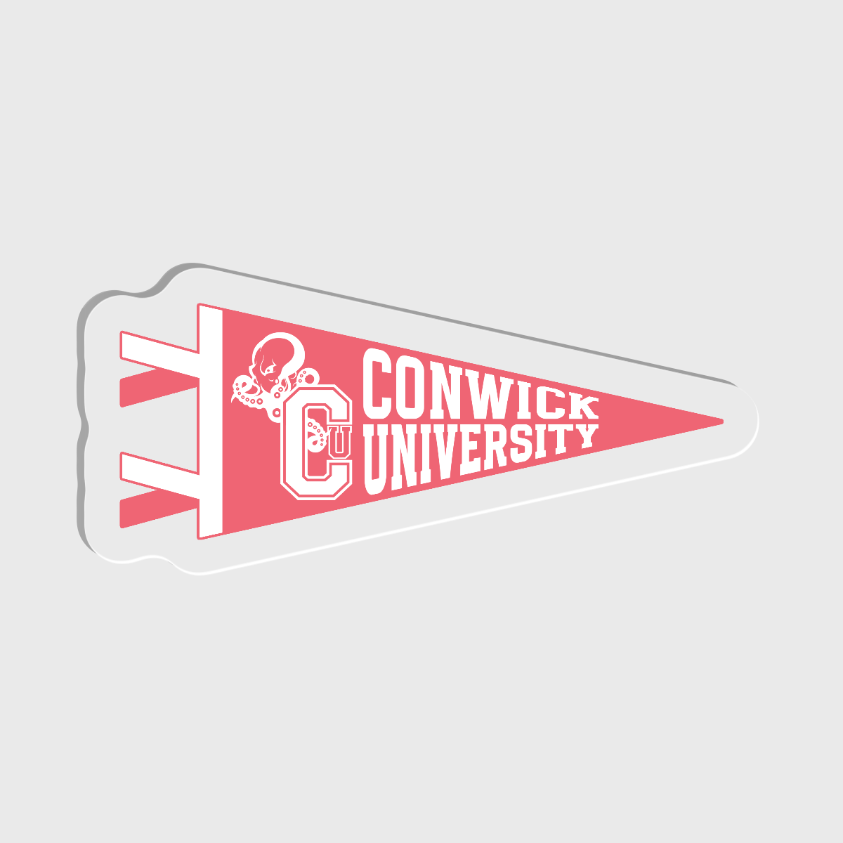 Conwick U Pennant Flag Acrylic Pin (Pink)