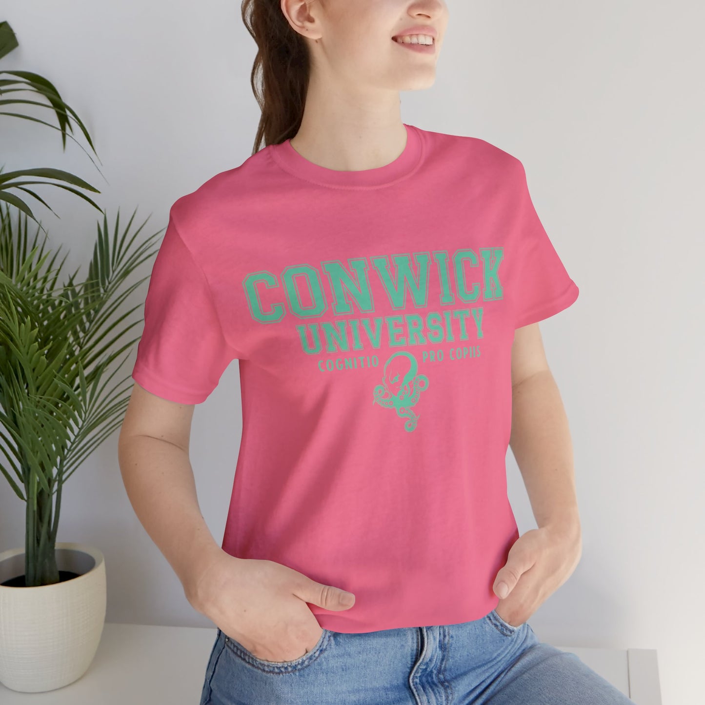 Conwick University Unisex T-Shirt (Green Lettering)