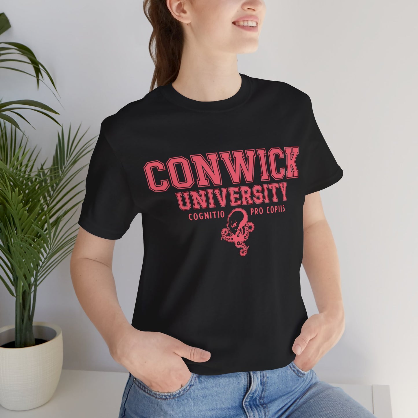 Conwick University Unisex T-Shirt (Pink Lettering)