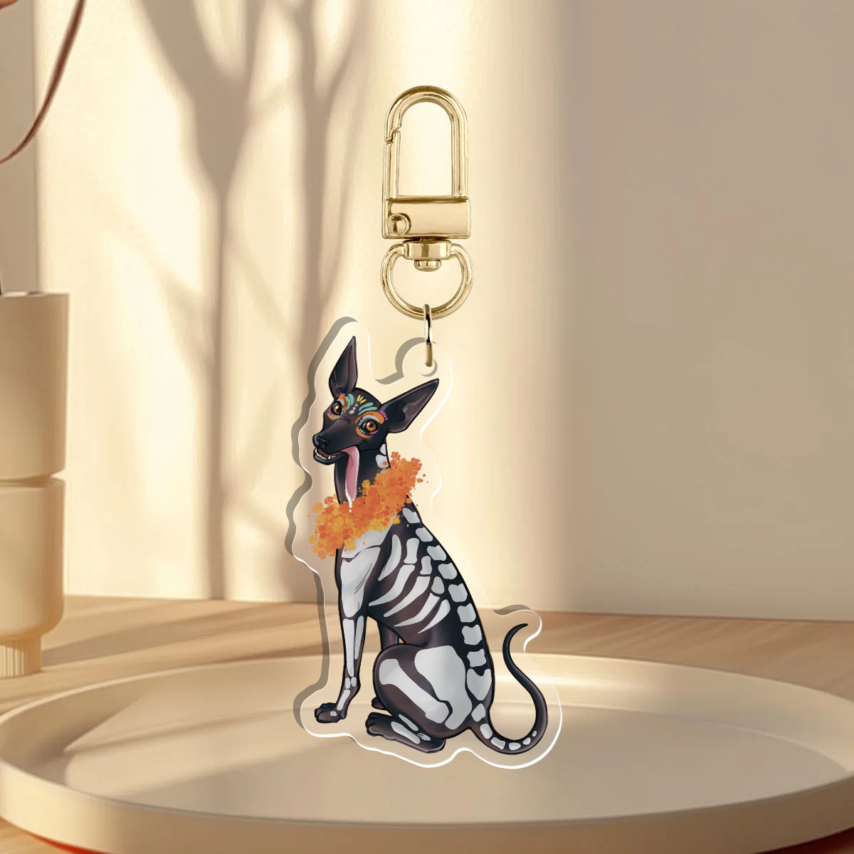 Xolo Acrylic Keychain (Día de los Muertos)