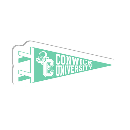 Conwick U Pennant Flag Acrylic Pin (Green)