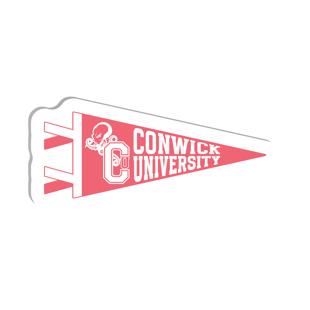 Conwick U Pennant Flag Acrylic Pin (Pink)