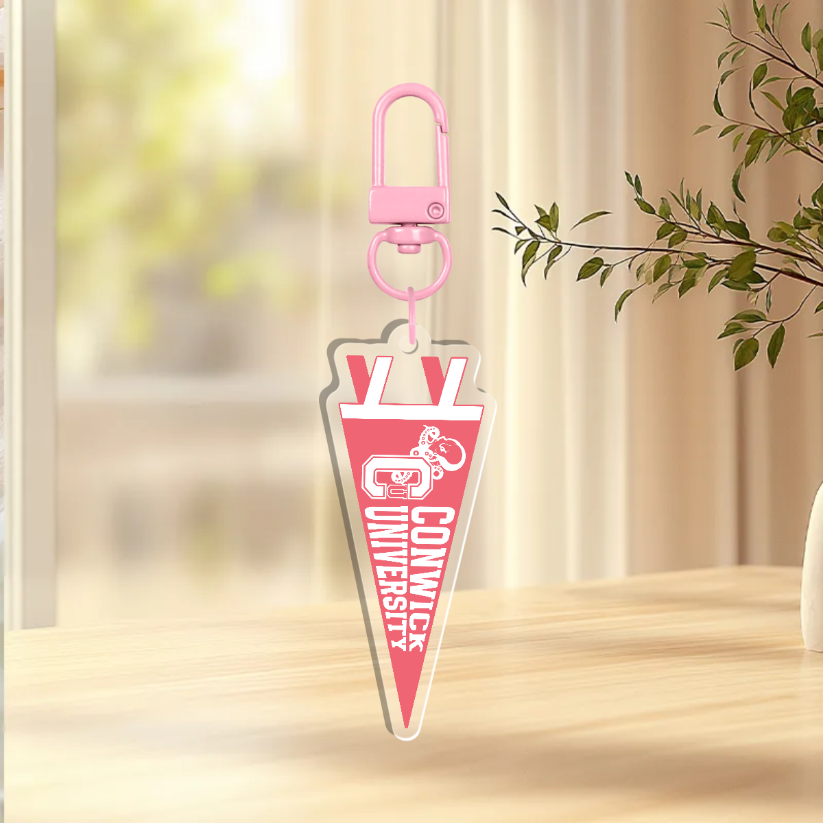 Conwick U Pennant Flag Acrylic Keychain