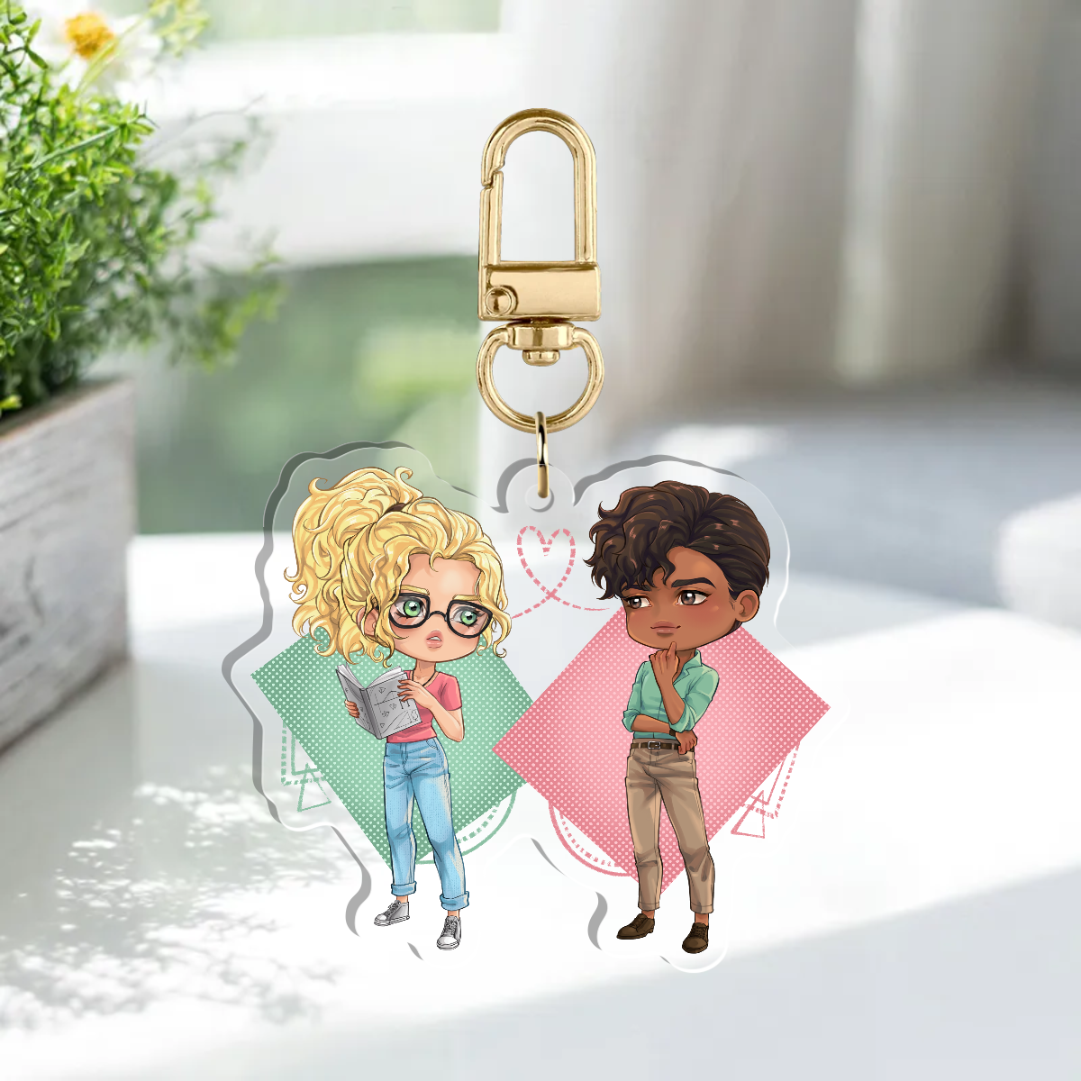 Lexi & Damian Chibi Acrylic Keychain