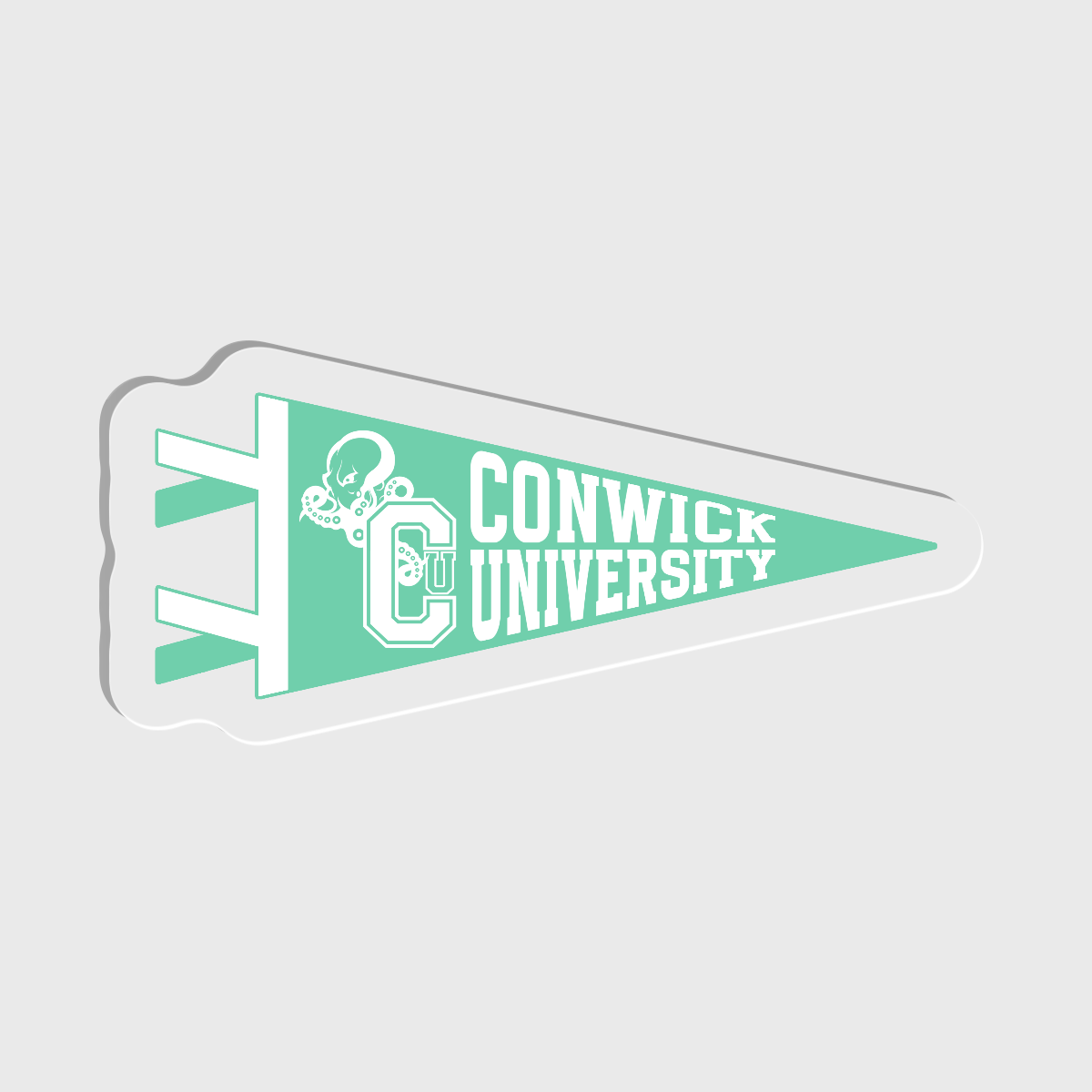 Conwick U Pennant Flag Acrylic Pin (Green)