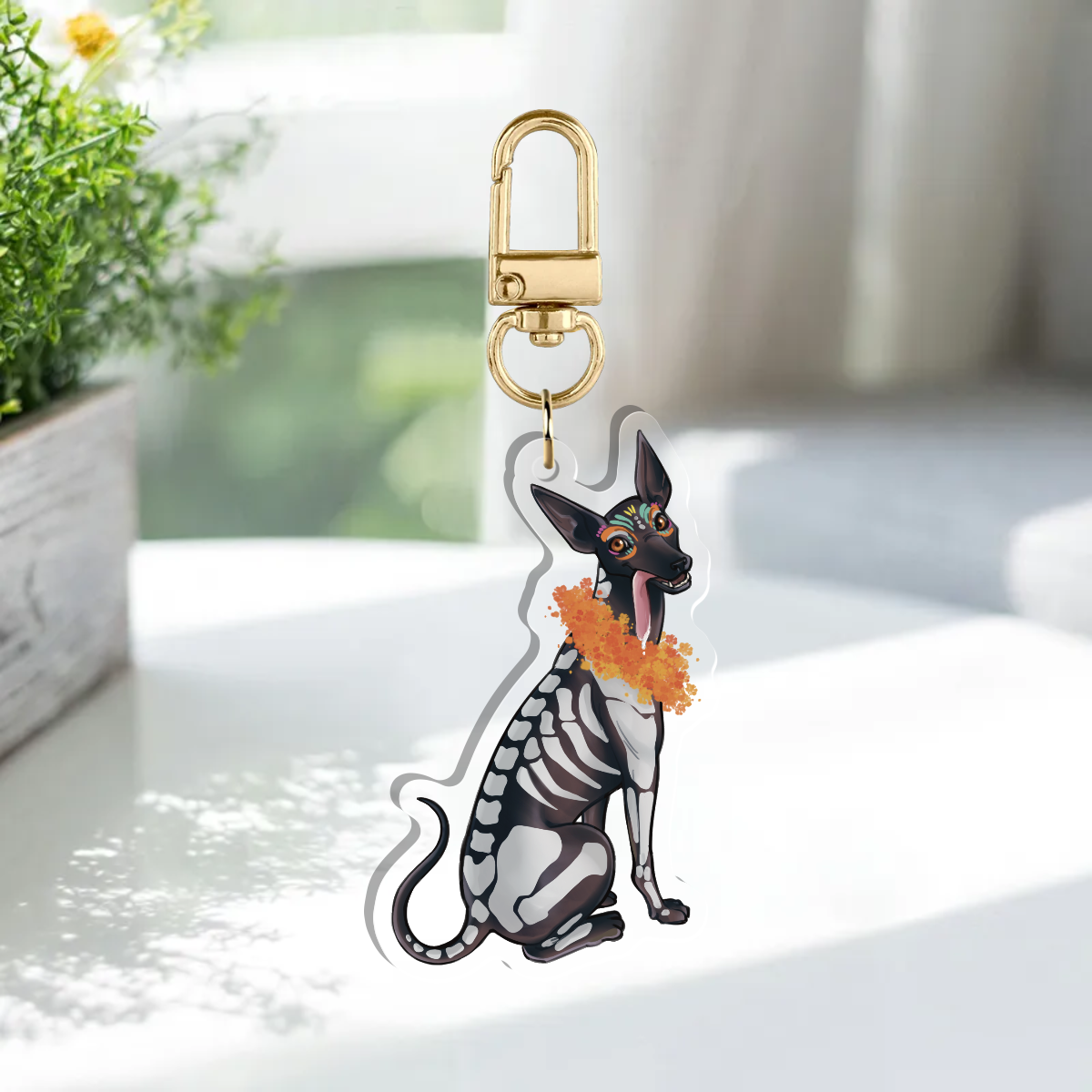 Xolo Acrylic Keychain (Día de los Muertos)