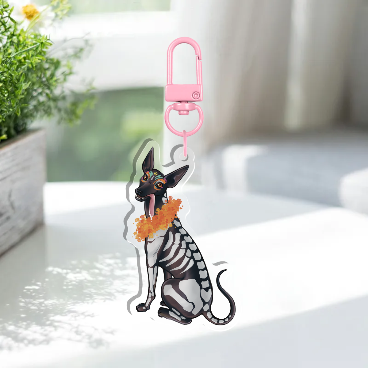 Xolo Acrylic Keychain (Día de los Muertos)
