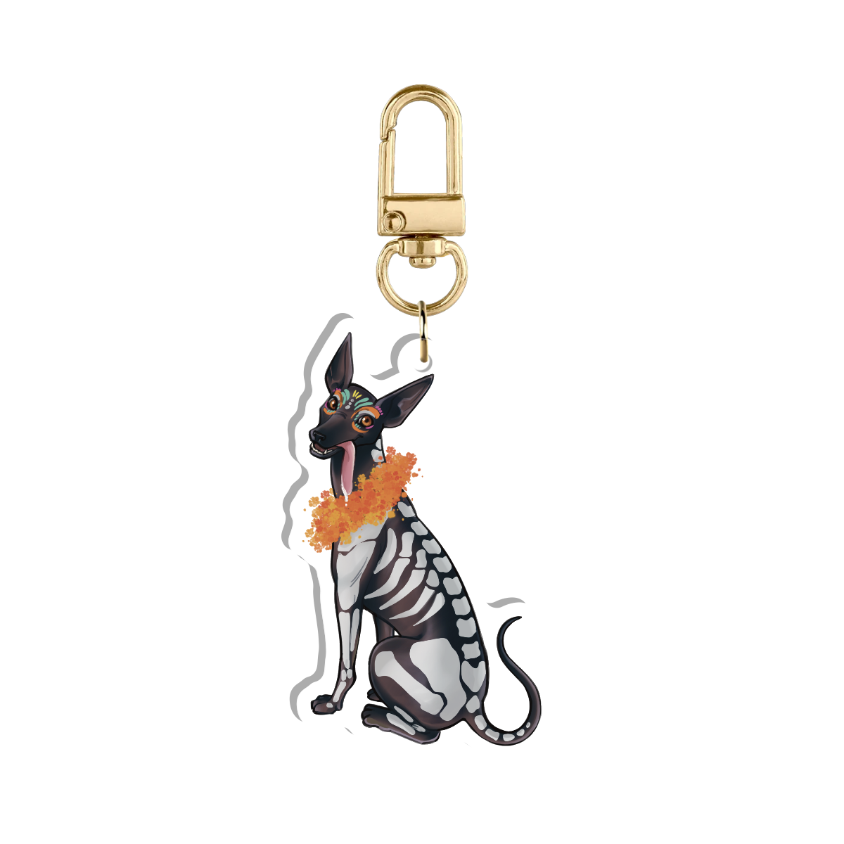 Xolo Acrylic Keychain (Día de los Muertos)